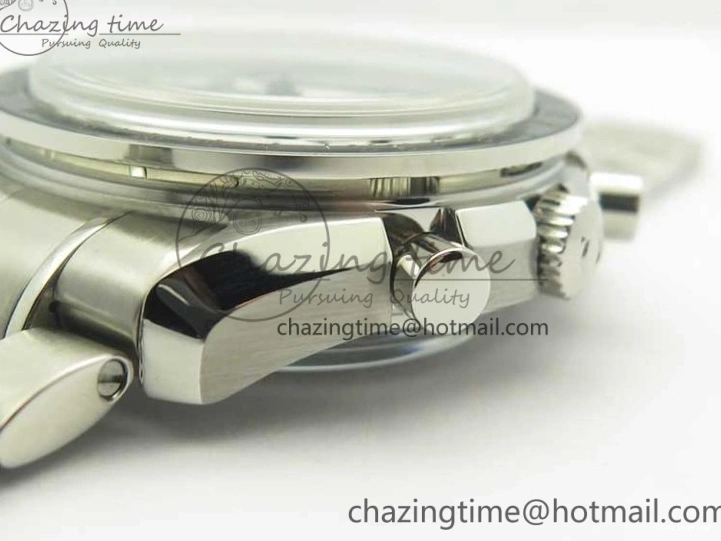 0203 UrbanChic Speedmaster Moonwatch OMF 1:1 Best Edition White Dial Black Hand on SS Bracelet A 8045